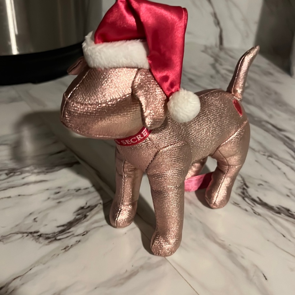Victoria's Secret PINK Collectible Dog Stuffed Dog Toy Santa Winter Toys